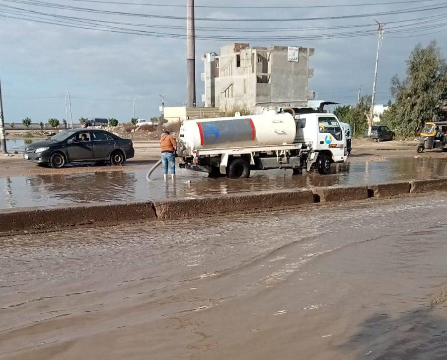 رفع مياه الامطار ببلطيم